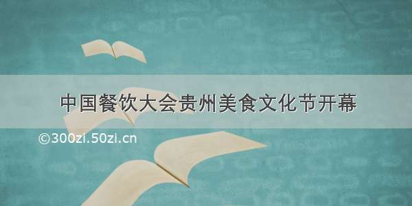 中国餐饮大会贵州美食文化节开幕