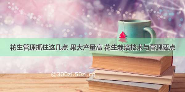 花生管理抓住这几点 果大产量高 花生栽培技术与管理要点