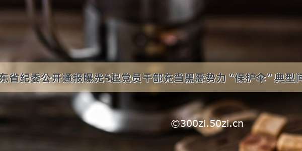 山东省纪委公开通报曝光5起党员干部充当黑恶势力“保护伞”典型问题