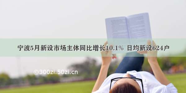 宁波5月新设市场主体同比增长10.1% 日均新设624户