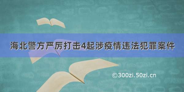 海北警方严厉打击4起涉疫情违法犯罪案件