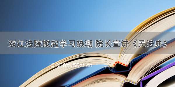 双辽法院掀起学习热潮 院长宣讲《民法典》