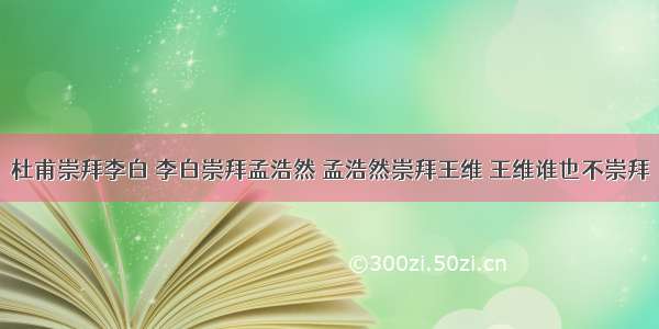 杜甫崇拜李白 李白崇拜孟浩然 孟浩然崇拜王维 王维谁也不崇拜