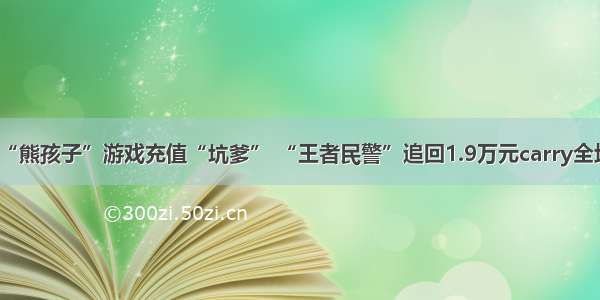 “熊孩子”游戏充值“坑爹” “王者民警”追回1.9万元carry全场