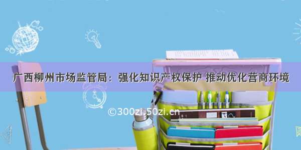 广西柳州市场监管局：强化知识产权保护 推动优化营商环境