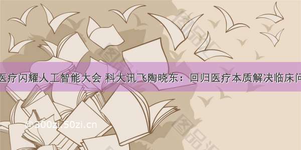 AI医疗闪耀人工智能大会 科大讯飞陶晓东：回归医疗本质解决临床问题