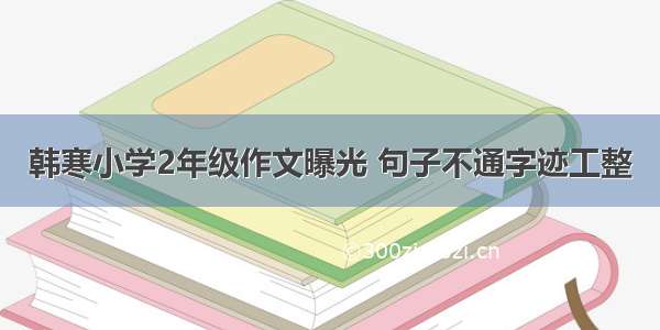 韩寒小学2年级作文曝光 句子不通字迹工整