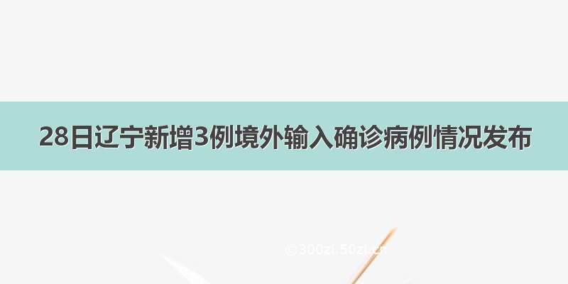 28日辽宁新增3例境外输入确诊病例情况发布