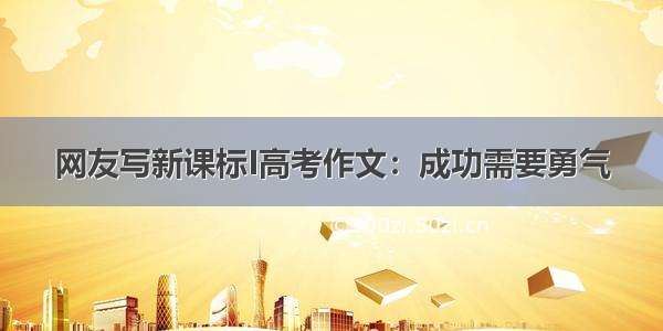 网友写新课标I高考作文：成功需要勇气