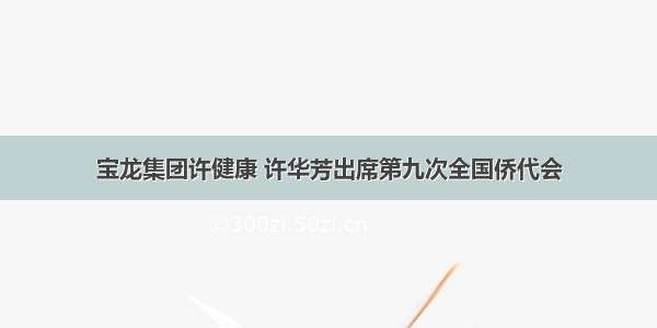 宝龙集团许健康 许华芳出席第九次全国侨代会