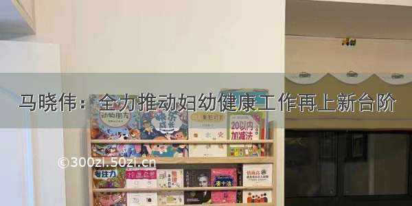 马晓伟：全力推动妇幼健康工作再上新台阶