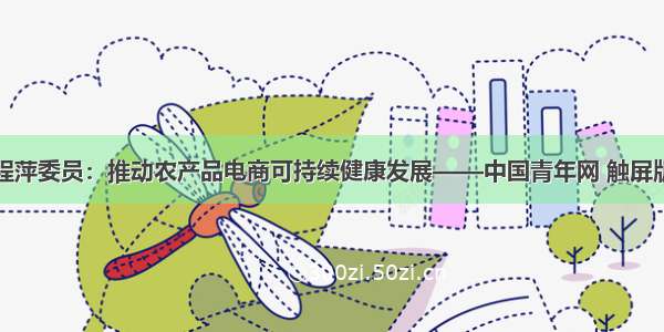 程萍委员：推动农产品电商可持续健康发展——中国青年网 触屏版