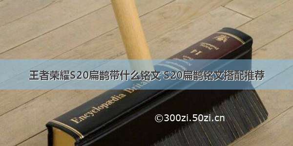 王者荣耀S20扁鹊带什么铭文 S20扁鹊铭文搭配推荐