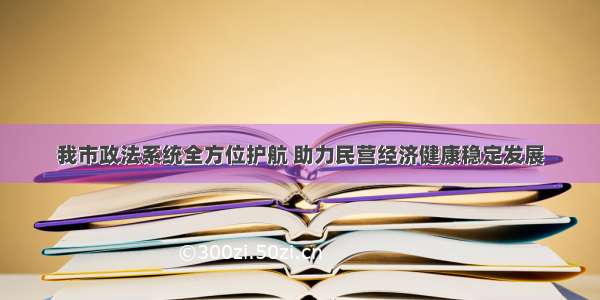 我市政法系统全方位护航 助力民营经济健康稳定发展