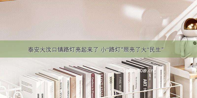 泰安大汶口镇路灯亮起来了 小“路灯”照亮了大“民生”