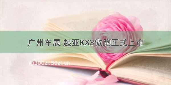 广州车展 起亚KX3傲跑正式上市