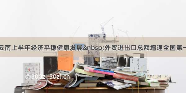 云南上半年经济平稳健康发展 外贸进出口总额增速全国第一