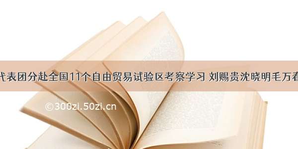 海南省党政代表团分赴全国11个自由贸易试验区考察学习 刘赐贵沈晓明毛万春李军分别带