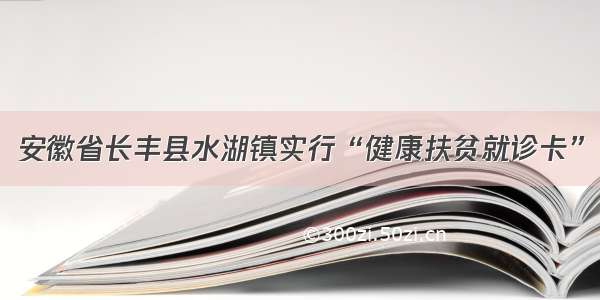 安徽省长丰县水湖镇实行“健康扶贫就诊卡”