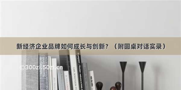 新经济企业品牌如何成长与创新？（附圆桌对话实录）