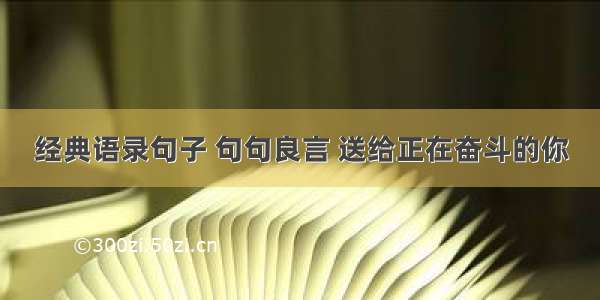 经典语录句子 句句良言 送给正在奋斗的你