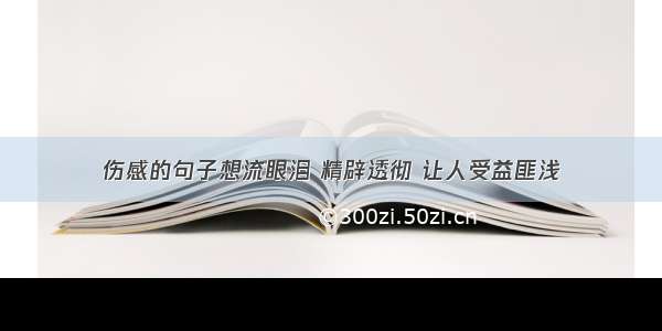 伤感的句子想流眼泪 精辟透彻 让人受益匪浅