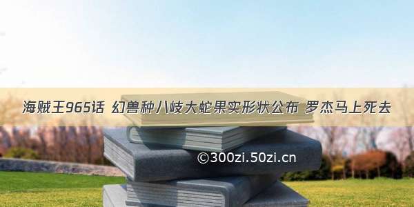 海贼王965话 幻兽种八岐大蛇果实形状公布 罗杰马上死去