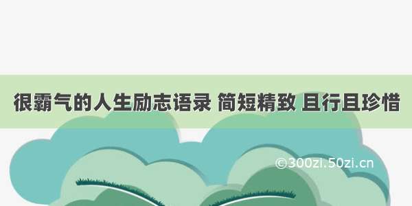 很霸气的人生励志语录 简短精致 且行且珍惜