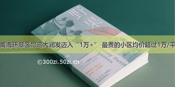 威海环翠区竹岛大润发迈入“1万+” 最贵的小区均价超过1万/平