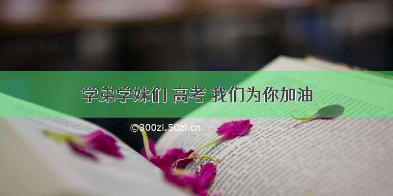 学弟学妹们 高考 我们为你加油