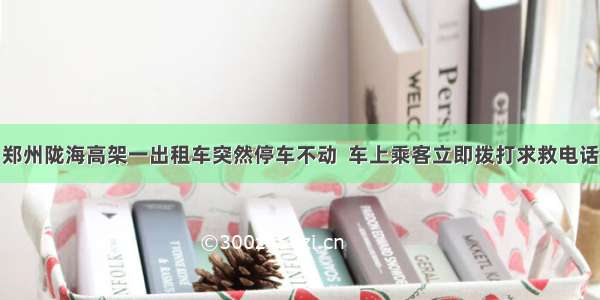 郑州陇海高架一出租车突然停车不动  车上乘客立即拨打求救电话