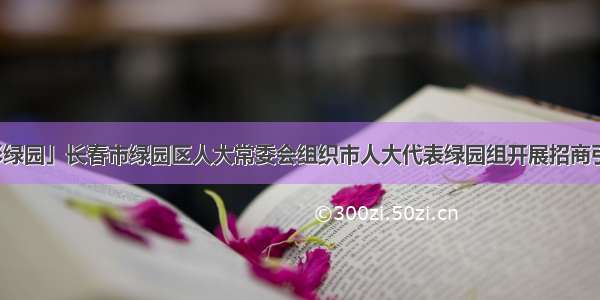 「多彩绿园」长春市绿园区人大常委会组织市人大代表绿园组开展招商引资活动