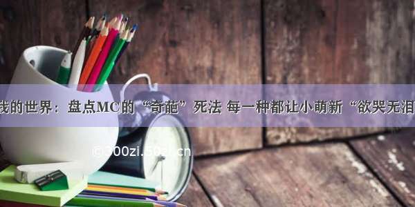 我的世界：盘点MC的“奇葩”死法 每一种都让小萌新“欲哭无泪”