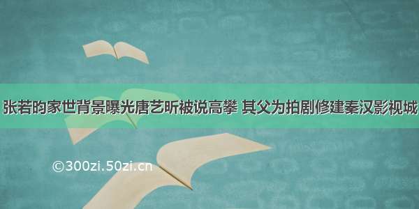 张若昀家世背景曝光唐艺昕被说高攀 其父为拍剧修建秦汉影视城