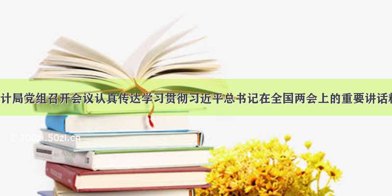 国家统计局党组召开会议认真传达学习贯彻习近平总书记在全国两会上的重要讲话精神