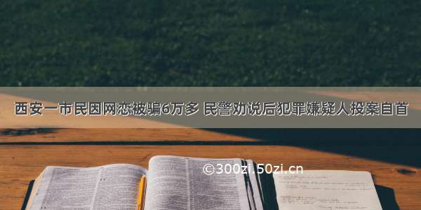 西安一市民因网恋被骗6万多 民警劝说后犯罪嫌疑人投案自首