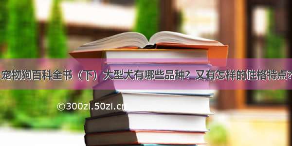 宠物狗百科全书（下）大型犬有哪些品种？又有怎样的性格特点？