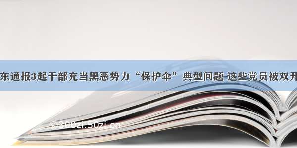 山东通报3起干部充当黑恶势力“保护伞”典型问题 这些党员被双开…