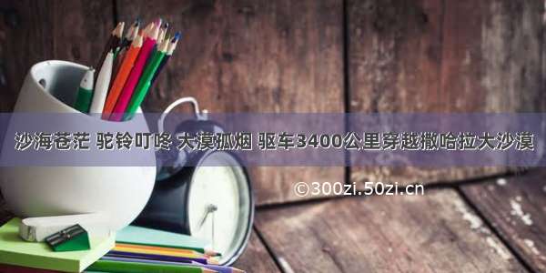 沙海苍茫 驼铃叮咚 大漠孤烟 驱车3400公里穿越撒哈拉大沙漠