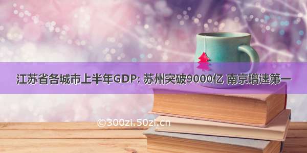 江苏省各城市上半年GDP: 苏州突破9000亿 南京增速第一