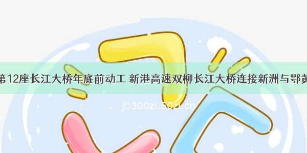 武汉第12座长江大桥年底前动工 新港高速双柳长江大桥连接新洲与鄂黄高速