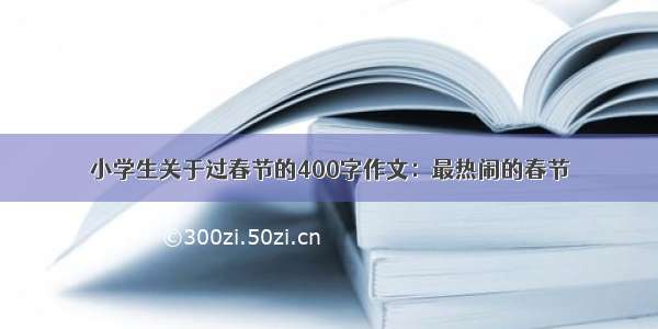 小学生关于过春节的400字作文：最热闹的春节