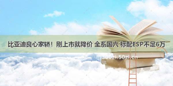 比亚迪良心家轿！刚上市就降价 全系国六 标配ESP不足6万