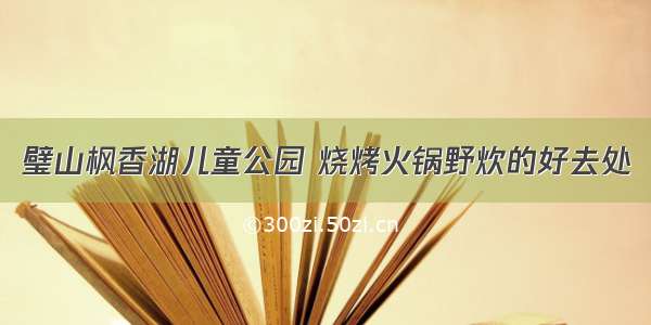 璧山枫香湖儿童公园 烧烤火锅野炊的好去处