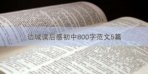 边城读后感初中800字范文5篇