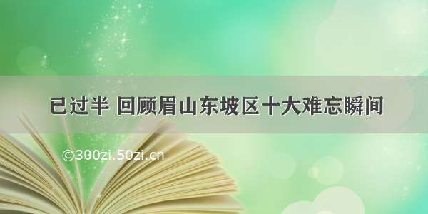 已过半 回顾眉山东坡区十大难忘瞬间