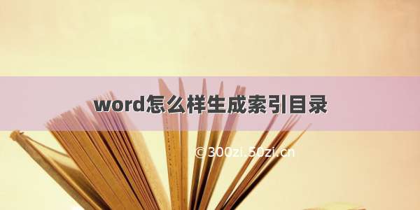 word怎么样生成索引目录