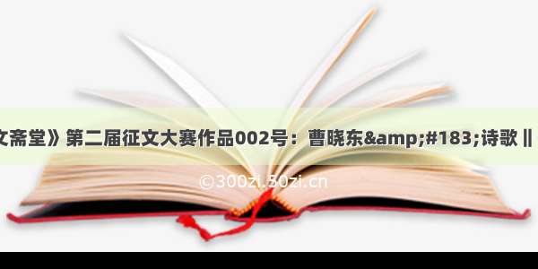 《文斋堂》第二届征文大赛作品002号：曹晓东&#183;诗歌‖守望