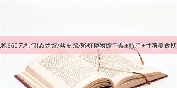 52元抢660元礼包!恐龙馆/盐史馆/彩灯博物馆门票+特产+住宿美食抵用券!