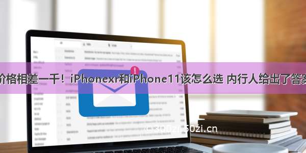 价格相差一千！iPhonexr和iPhone11该怎么选 内行人给出了答案